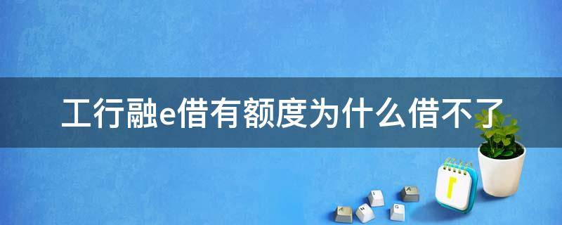 工行融e借有额度为什么借不了（工银融e借有额度但是借不出来）
