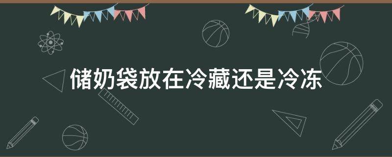 储奶袋放在冷藏还是冷冻 储奶袋放在冷藏还是冷冻好
