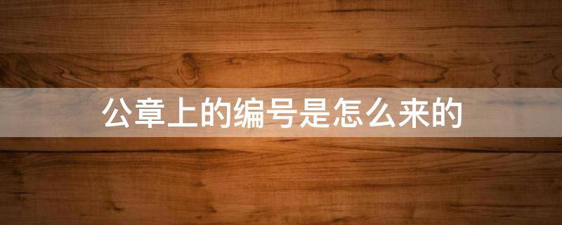 公章上的编号是怎么来的（全国企业公章查询系统）