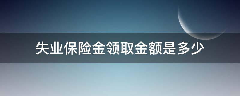 失业保险金领取金额是多少（失业保险金领取金额是多少钱一个月）