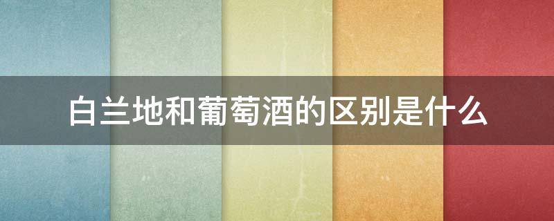 白兰地和葡萄酒的区别是什么（白兰地跟葡萄酒的区别）
