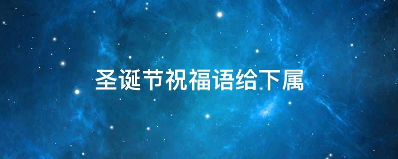 圣诞节祝福语给下属（圣诞节给下属的祝福语）