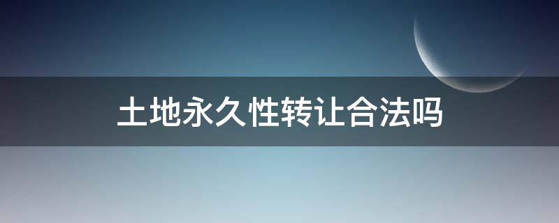 土地永久性转让合法吗（土地永久性转让合法吗）