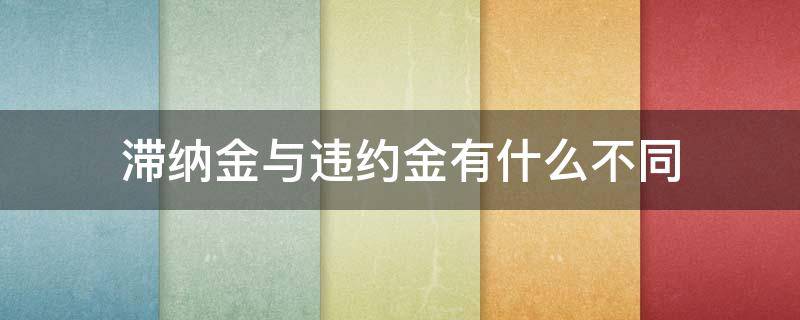 滞纳金与违约金有什么不同 滞纳金和违约金是一样的吗