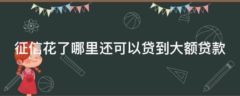 征信花了哪里还可以贷到大额贷款（征信花了哪里还可以贷到大额贷款的钱）