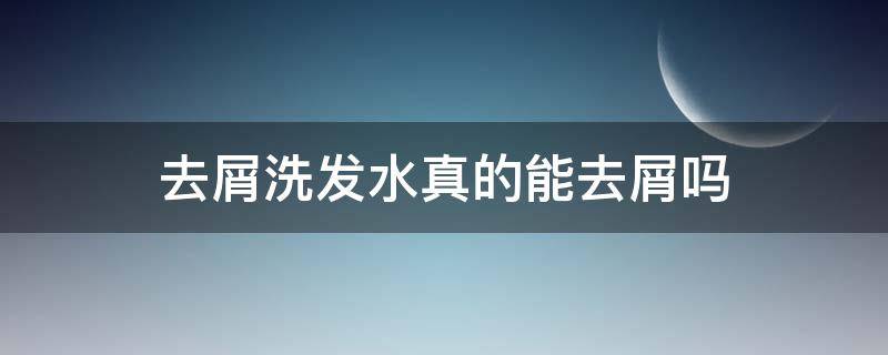 去屑洗发水真的能去屑吗 去屑洗发水真的能去屑吗知乎