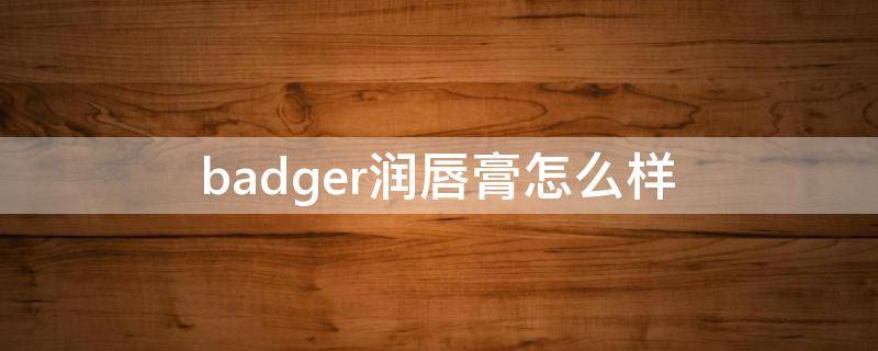 badger润唇膏怎么样（the public organic润唇膏）