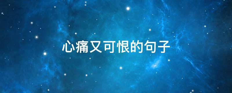 心痛又可恨的句子（很心痛的句子说说）