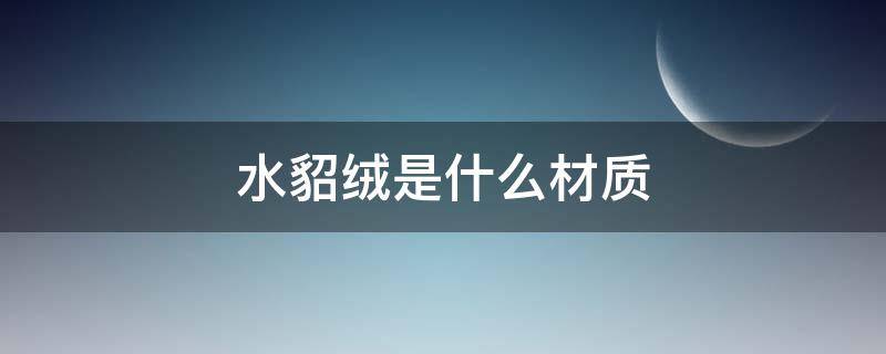 水貂绒是什么材质（进口水貂绒是什么材质）