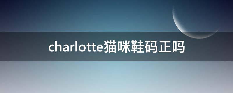 charlotte猫咪鞋码正吗（猫猫鞋是什么牌子）