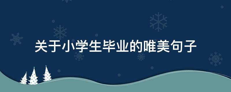 关于小学生毕业的唯美句子（关于小学生毕业的唯美句子简短）