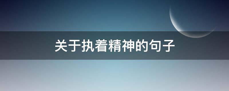 关于执着精神的句子（关于执着精神的句子摘抄）