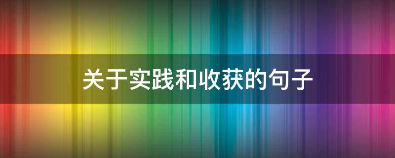 关于实践和收获的句子 关于实践和收获的句子简短