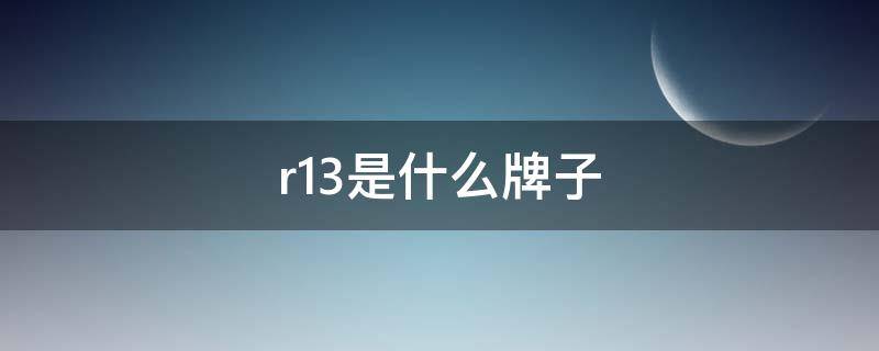r13是什么牌子 r13官网