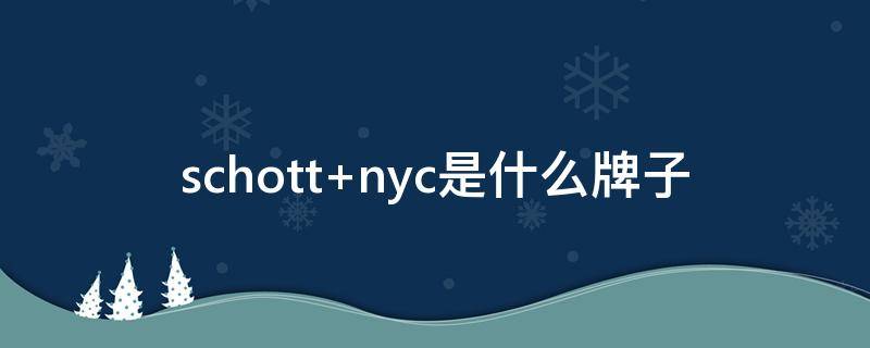 schott nyc是什么牌子