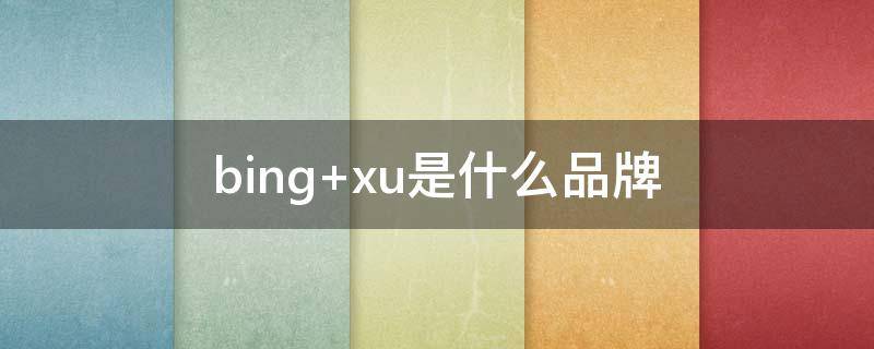 bing xu是什么品牌