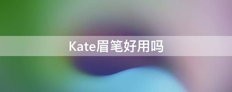 Kate眉笔好用吗（kate眉笔色号效果图）