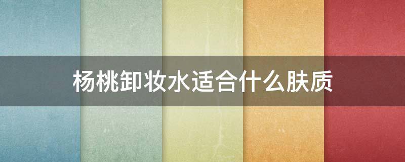 杨桃卸妆水适合什么肤质（杨桃卸妆水适合什么肤质的人用）