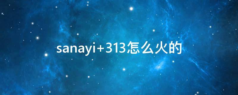 sanayi 313怎么火的