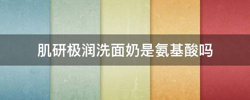 肌研极润洗面奶是氨基酸吗（肌研极润洗面奶是氨基酸还是皂基）