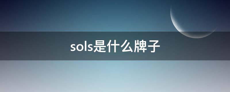 sols是什么牌子（sofsil是什么品牌）