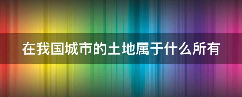 在我国城市的土地属于什么所有（在我国城市的土地属于什么所有土地）
