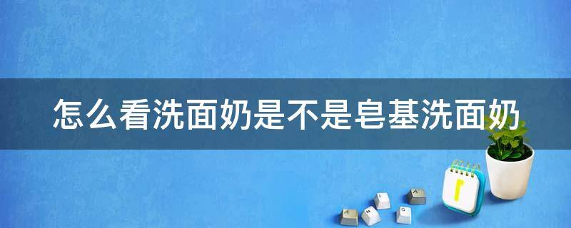 怎么看洗面奶是不是皂基洗面奶 怎么看洗面奶是不是皂基的