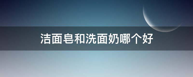 洁面皂和洗面奶哪个好（洁面皂和洗面奶哪个好用）
