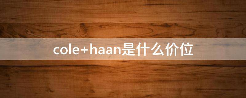 cole haan是什么价位