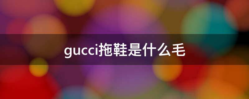 gucci拖鞋是什么毛（gucci毛拖鞋真假辨别）