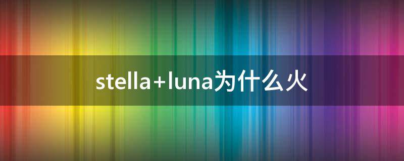 stella luna为什么火