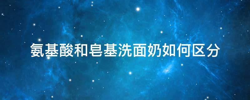 氨基酸和皂基洗面奶如何区分（氨基酸和皂基洗面奶怎么区分）