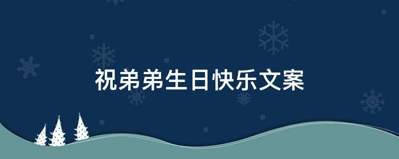 祝弟弟生日快乐文案 祝弟弟生日快乐文案高质量