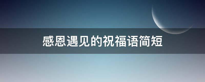 感恩遇见的祝福语简短 感恩遇见的话语简短
