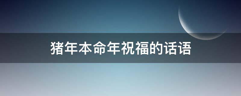 猪年本命年祝福的话语（猪本命年说说心情句子）