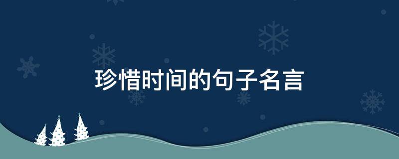 珍惜时间的句子名言（形容珍惜时间的句子名言）