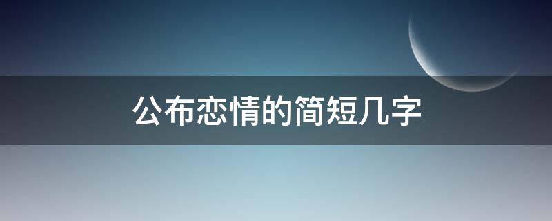 公布恋情的简短几字（公布恋情的句子长句）