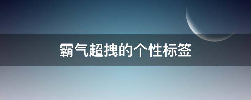 霸气超拽的个性标签（霸气个性标签女生超拽冷酷）