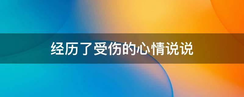 经历了受伤的心情说说