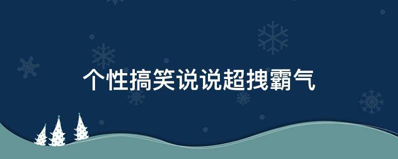 个性搞笑说说超拽霸气（个性搞笑说说超拽霸气文案）