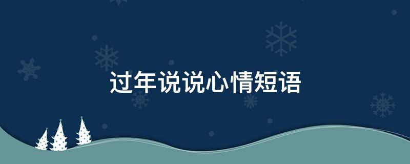 过年说说心情短语（过年说说心情短语搞笑）