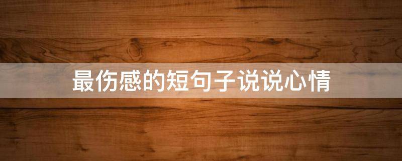 最伤感的短句子说说心情（最伤感的短句子说说心情短语）