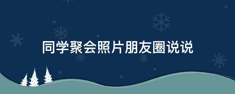 同学聚会照片朋友圈说说（同学聚会照片朋友圈说说简短）