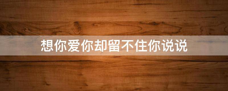 想你爱你却留不住你说说（想你爱你却留不住你说说句子）