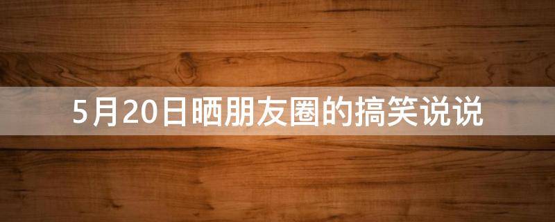 5月20日晒朋友圈的搞笑说说（5月20日发朋友圈搞笑的句子）