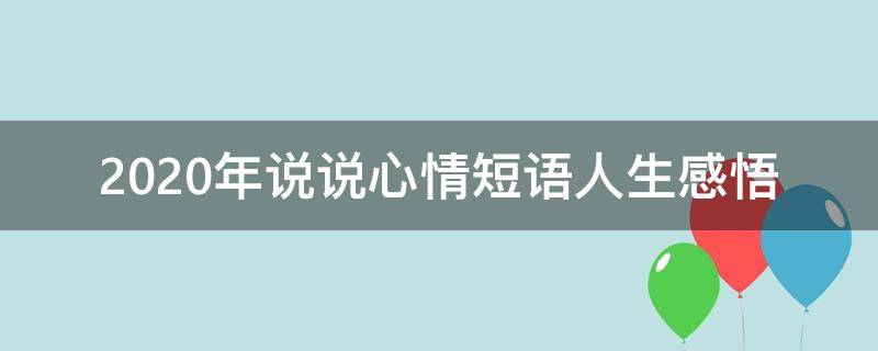 2020年说说心情短语人生感悟（2020年说说心情短语人生感悟图片）