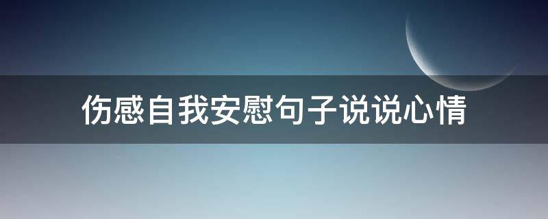 伤感自我安慰句子说说心情 伤感自我安慰句子说说心情图片
