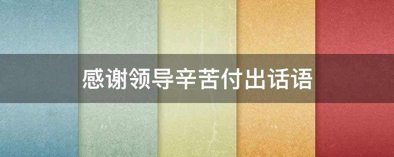 感谢领导辛苦付出话语 感谢领导辛苦付出的话语