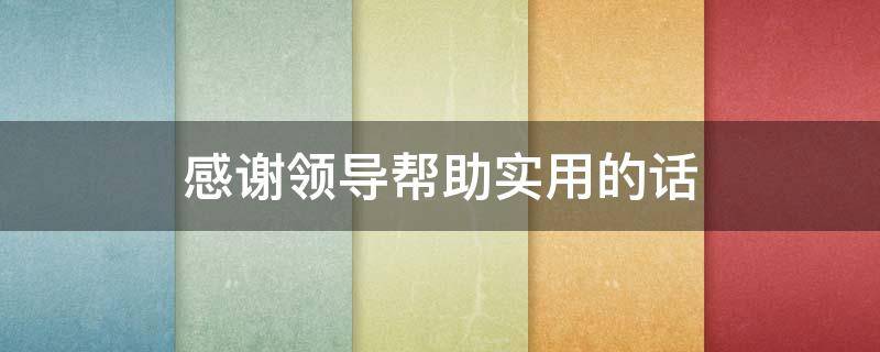 感谢领导帮助实用的话（感谢领导帮助实用的话语）