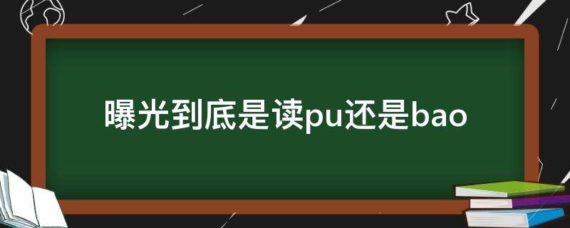 曝光到底是读pu还是bao（曝光到底是读pu还是bao推广）